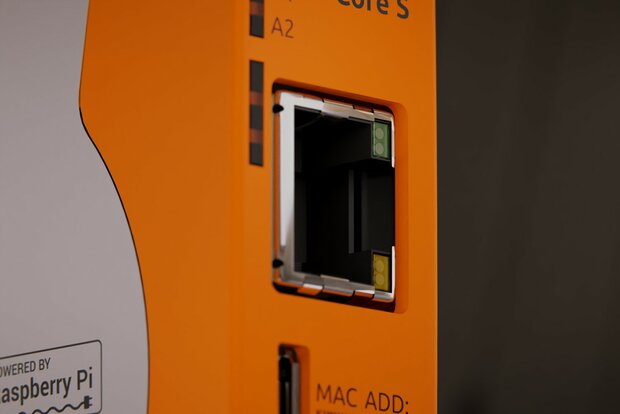 Close-up of the RJ45 port of the RevPi Core