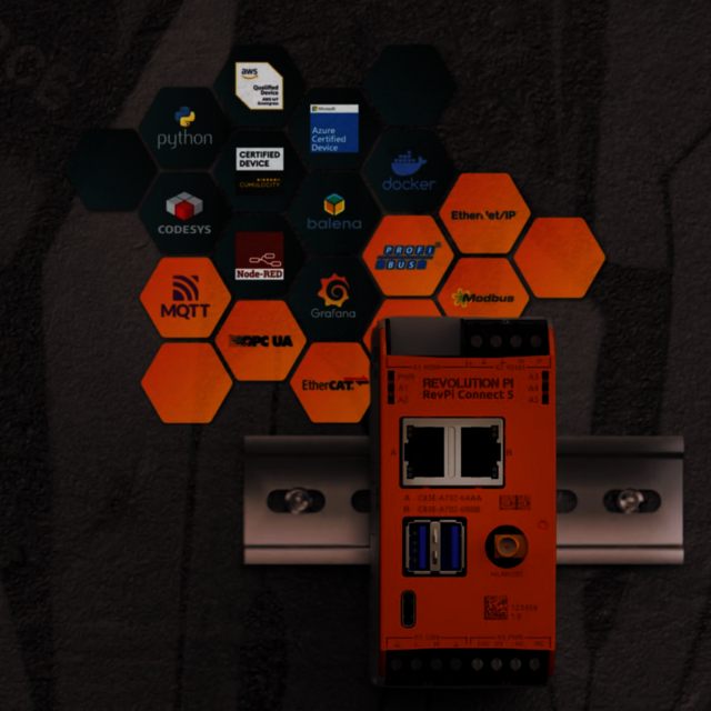 Revolution Pi'nin enerji çözümleri için açık donanım platformu.