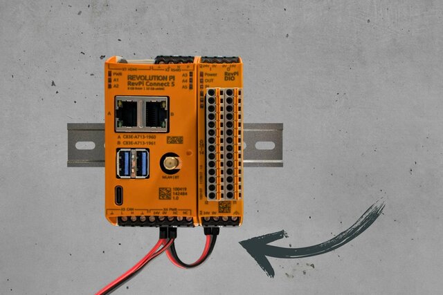 RevPi base module connected with RevPi I/O Module
