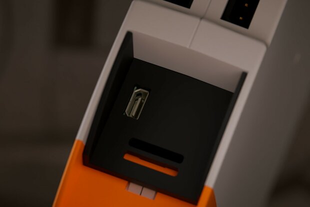 Close-up of the Micro HDMI port of the RevPi Core