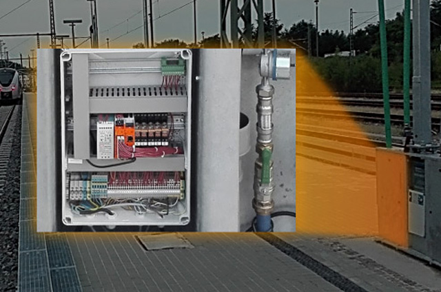 Revolution Pi controller and gateway in the control cabinet of the fresh water filling station on the platform